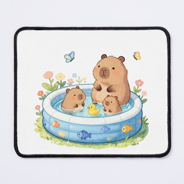 Item preview, Cute Capybara Family in a Kiddie Pool designed and sold by BCapybara.