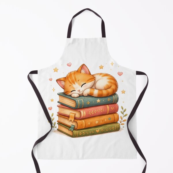Item preview, Ginger Cat Sleeping on a Stack of Books designed and sold by cat-and-pigeon.