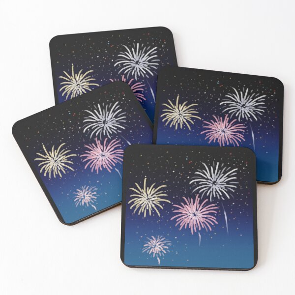 Item preview, Pastel Crayon Fireworks in Night Sky designed and sold by ubborn.