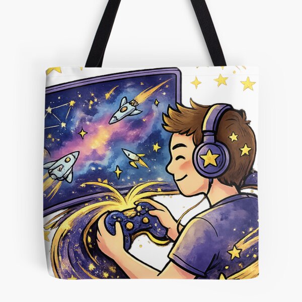 Item preview, Galaxy Gamer Gift | Cute Space Gaming Controller | Cosmic Video Game Art | Kawaii Sci Fi Gamer Decor | Gaming Lover Illustration designed and sold by Cosmic Doodle Co..