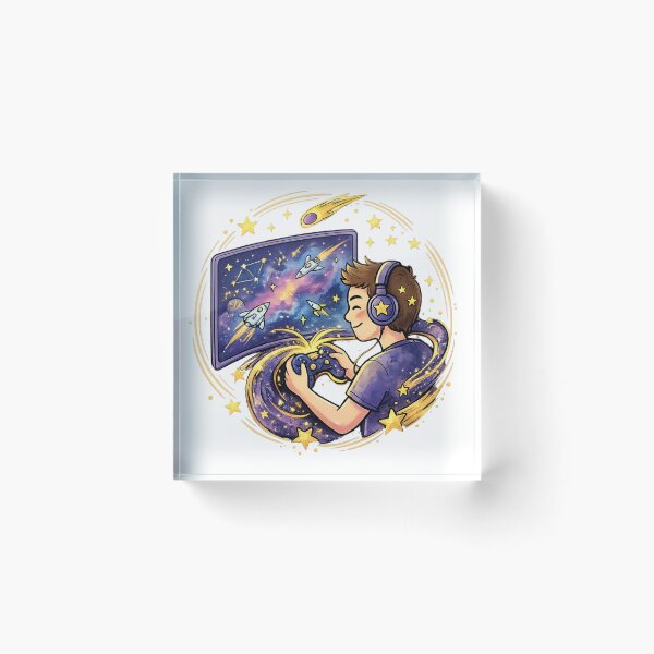 Item preview, Galaxy Gamer Gift | Cute Space Gaming Controller | Cosmic Video Game Art | Kawaii Sci Fi Gamer Decor | Gaming Lover Illustration designed and sold by Cosmic Doodle Co..