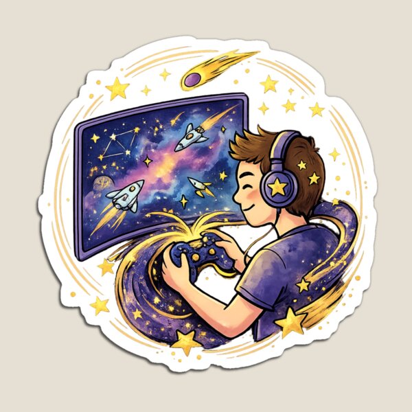 Item preview, Galaxy Gamer Gift | Cute Space Gaming Controller | Cosmic Video Game Art | Kawaii Sci Fi Gamer Decor | Gaming Lover Illustration designed and sold by Cosmic Doodle Co..