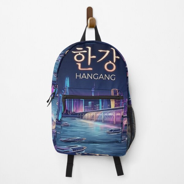 Item preview, Hangang River Seoul Night View - Minimalist Korean Cityscape Art Poster designed and sold by SOOstudio73.