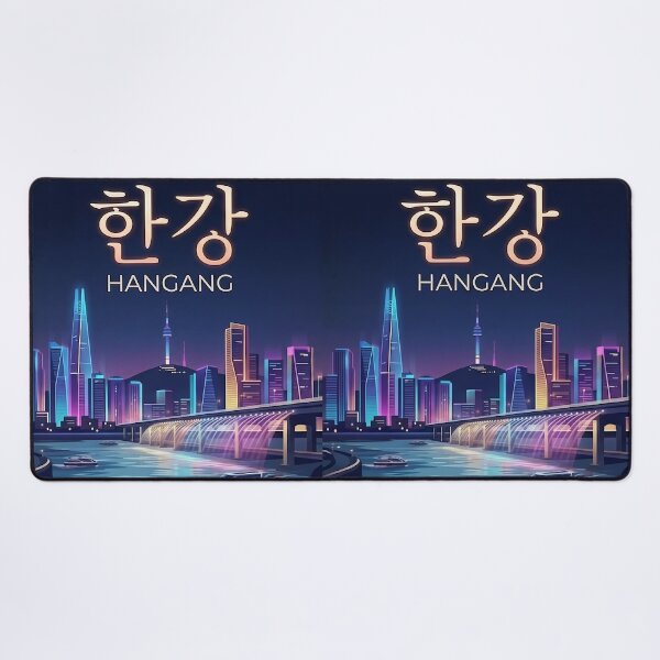 Item preview, ​Hangang River Seoul Night View - Minimalist Korean Cityscape Art Poster designed and sold by SOOstudio73.