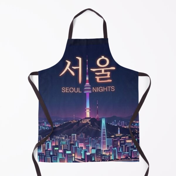 Item preview, Seoul Night Neon Glow Art Print with Tower Skyline by SOO designed and sold by SOOstudio73.