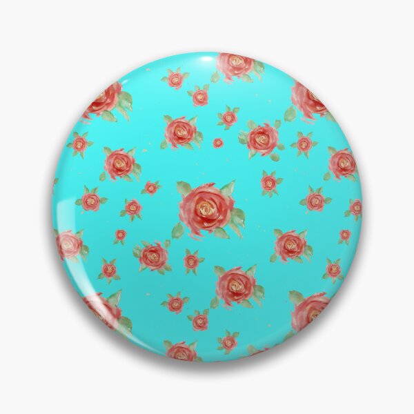 Item preview, Romantic Vintage Red Roses on Turquoise Pattern designed and sold by wissal.studio.