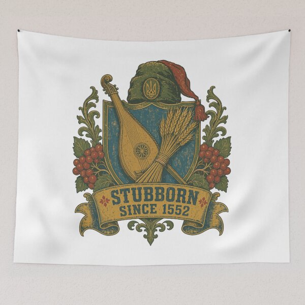 Item preview, Vintage Ukrainian Heraldry Kobza and Wheat Emblem designed and sold by ML-Media.