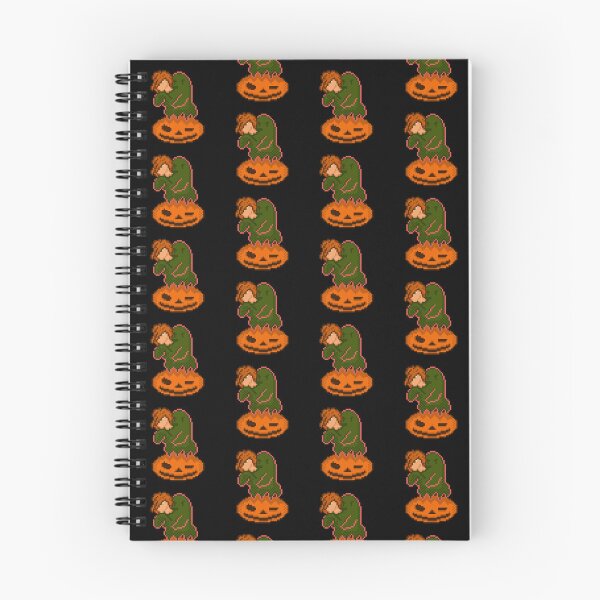 Item preview, Spooky Green Monster Hugging Friend on Pumpkin Pixel Art designed and sold by RetroRlx.