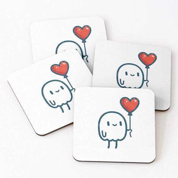 Item preview, Cute Ghost Holding Heart Balloon | Kawaii Love Ghost | Valentine's Day Cute Art designed and sold by Ramona-Gliga.