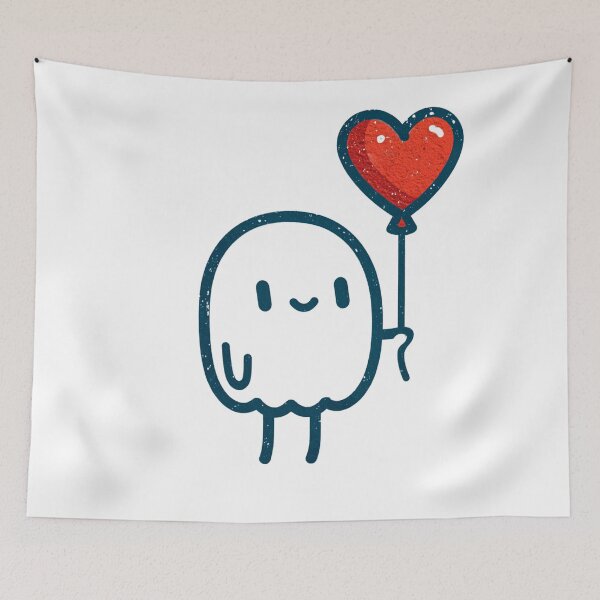 Item preview, Cute Ghost Holding Heart Balloon | Kawaii Love Ghost | Valentine's Day Cute Art designed and sold by Ramona-Gliga.