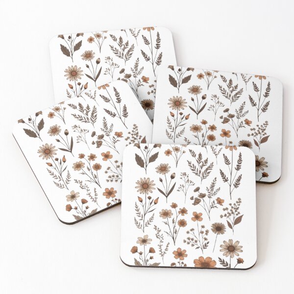 Item preview, Earthy Wildflower Botanical Art – Warm Brown & Orange Meadow Illustration designed and sold by EdgeSphere.