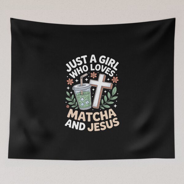 Item preview, JUST A GIRL WHO LOVES MATCHA AND JESUS designed and sold by jkrphoto.