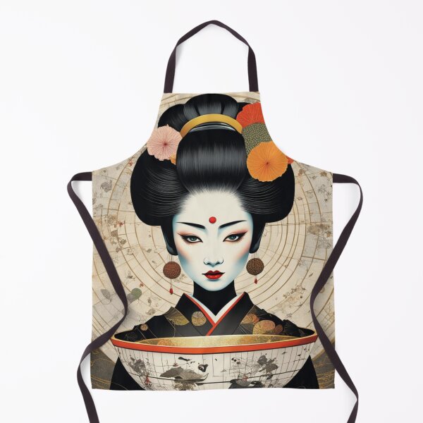 Item preview, Halloween geisha iwith a bowl, fantasy art Asian woman designed and sold by Coolparrotgirl.