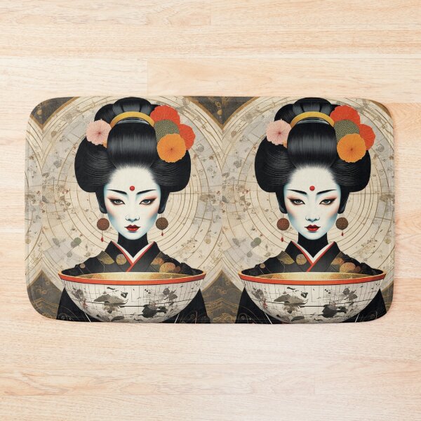 Item preview, Halloween geisha iwith a bowl, fantasy art Asian woman  designed and sold by Coolparrotgirl.