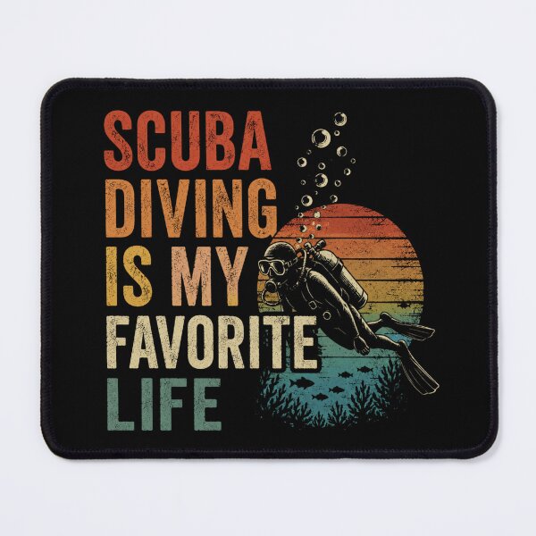 Item preview, Scuba Diving Is My Favorite Life Vintage Retro Sunset Diver Gift for Ocean Lovers and Deep Sea Explorers designed and sold by Doodle ⭐⭐⭐⭐⭐.