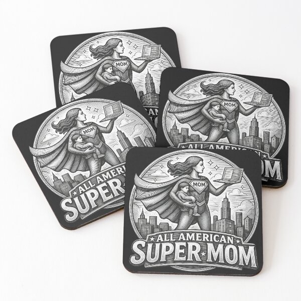 Item preview, All-American Super Mom | Vintage Working Mom illustration Style | Mother's Day Gift designed and sold by Genius Geek.