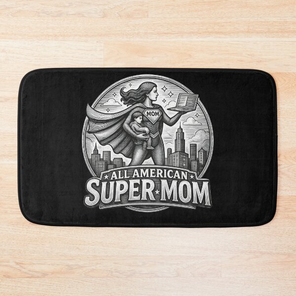 Item preview, All-American Super Mom | Vintage Working Mom illustration Style | Mother's Day Gift designed and sold by Genius Geek.