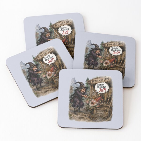 Item preview, Angry Witch vs Gnome Broom Seller – "Deutsche Qualität?!" designed and sold by Alpine-Ink.
