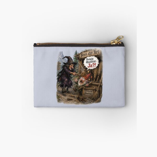 Item preview, Angry Witch vs Gnome Broom Seller – "Deutsche Qualität?!" designed and sold by Alpine-Ink.