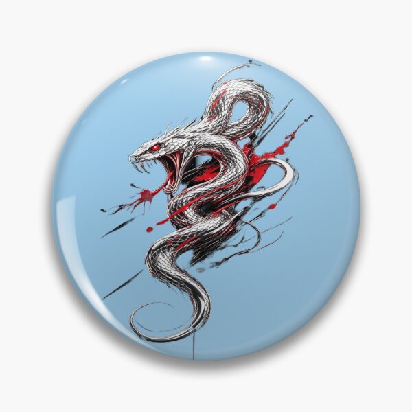 Item preview, Aggressive Snake - Metallic Viper with Red Eyes & Blood Splashes designed and sold by RAYBIL.