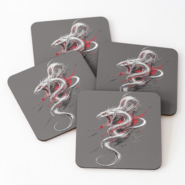 Item preview, Aggressive Snake - Metallic Viper with Red Eyes & Blood Splashes designed and sold by RAYBIL.