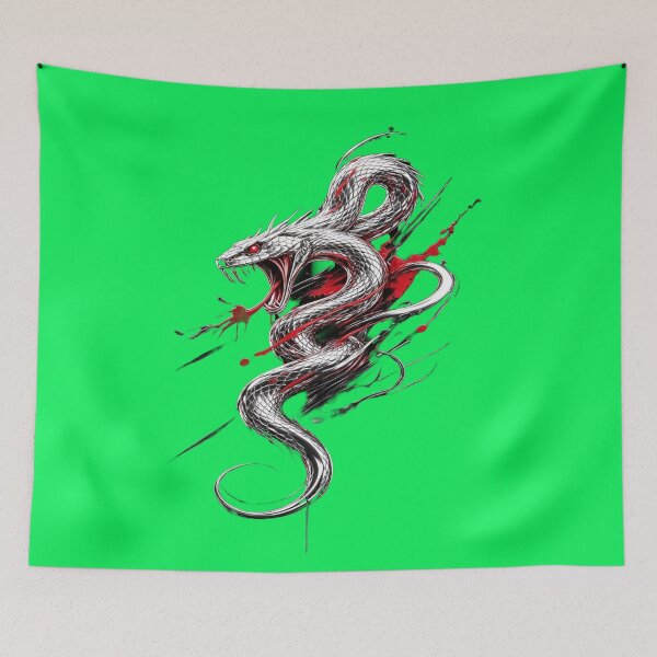 Item preview, Aggressive Snake - Metallic Viper with Red Eyes & Blood Splashes designed and sold by RAYBIL.