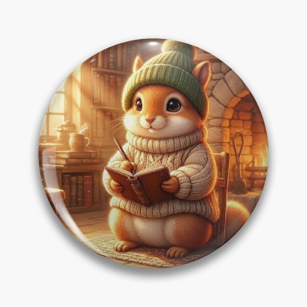 Item preview, Cozy Squirrel Journaling by Fireplace | Woodland Cottagecore Animal | Cute Book Lover Illustration designed and sold by vigzhifushions.