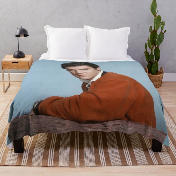 Item preview, Elvis Presley Vintage Portrait - Orange Jacket and Rustic Wooden Fence designed and sold by ElvisVintagePosters.