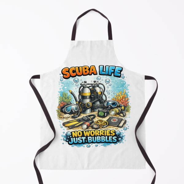 Item preview, Scuba Life No Worries Just Bubbles Funny Scuba Diving Gear Retro Ocean Diver Design designed and sold by Doodle ⭐⭐⭐⭐⭐.