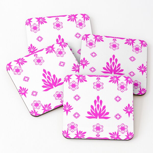 Item preview, Pink Folk Floral Frame with Decorative Botanical Ornaments and Geometric Flower Motifs designed and sold by Ei-Ei.
