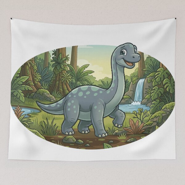 Item preview, Cute Baby Brachiosaurus in the Secret Jungle designed and sold by Razillos.