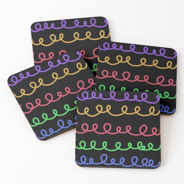 Item preview, Colorful Chalk Texture Curly Swirl Lines designed and sold by ubborn.