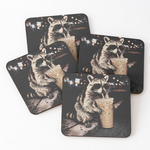 Item preview, Trash Panda Sipping Cold Brew designed and sold by Darkifun.