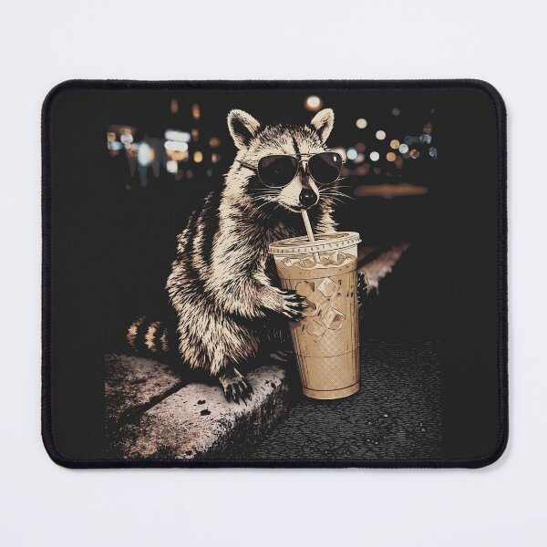 Item preview, Trash Panda Sipping Cold Brew designed and sold by Darkifun.