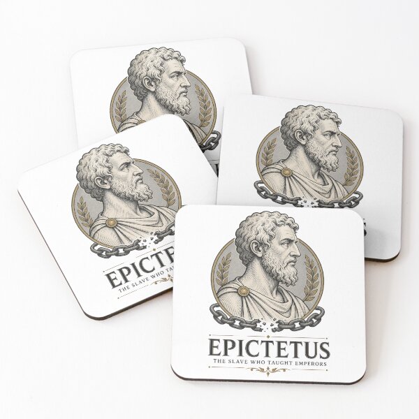 Item preview, Epictetus Stoic Philosopher Portrait Vintage Engraving Stoicism Wisdom Quote Art designed and sold by The Junto Shop.