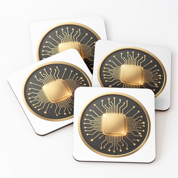 Item preview, Golden Circuit | Luxury Technology Symbol | Futuristic Microchip Emblem designed and sold by simaso.