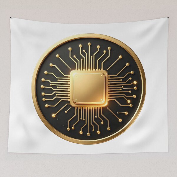 Item preview, Golden Circuit | Luxury Technology Symbol | Futuristic Microchip Emblem designed and sold by simaso.