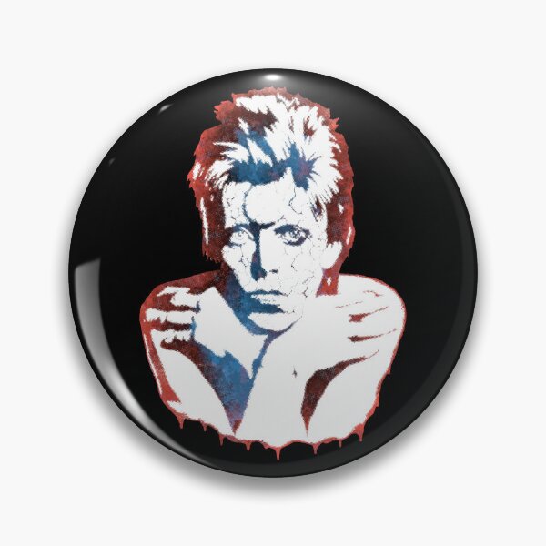 Item preview, David Bowie Cosmic Glam Rock Star Halftone Blue Red Graphic Art designed and sold by surmind.