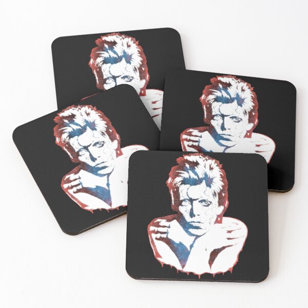 Item preview, David Bowie Cosmic Glam Rock Star Halftone Blue Red Graphic Art designed and sold by surmind.