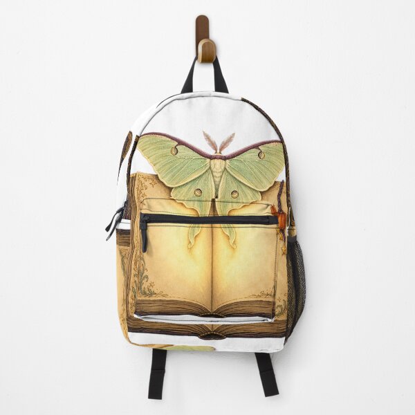 Item preview, Luna Moth Resting on a Glowing Storybook designed and sold by Whimsy Paw Studio | Cute Animal Art.