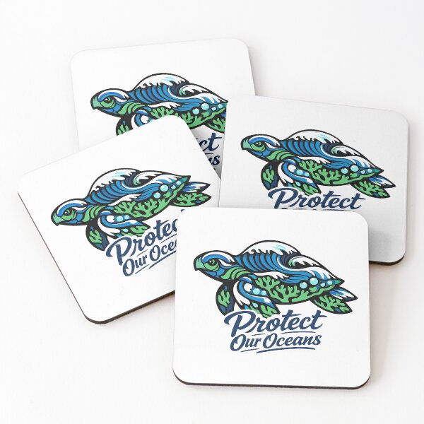 Item preview, Sea Turtle Wave Coral Ocean Conservation Art designed and sold by Nuvoro Eco Awareness.