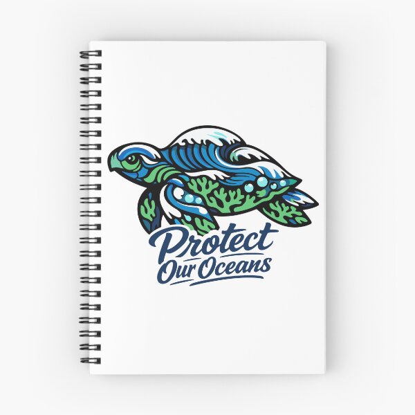 Item preview, Sea Turtle Wave Coral Ocean Conservation Art designed and sold by Nuvoro Eco Awareness.