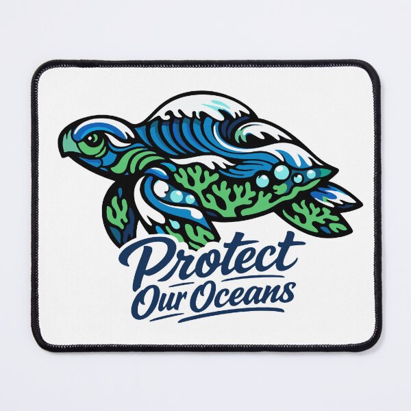 Item preview, Sea Turtle Wave Coral Ocean Conservation Art designed and sold by Nuvoro Eco Awareness.