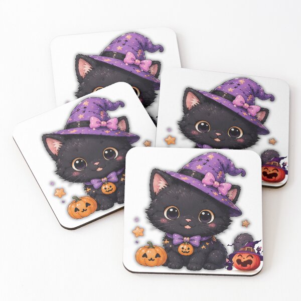 Item preview, Cute Black Cat Witch Halloween Sticker designed and sold by Soluna Studio.