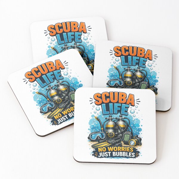 Item preview, Scuba Life No Worries Just Bubbles Cute Scuba Diving Equipment Design for Ocean Lovers designed and sold by Doodle ⭐⭐⭐⭐⭐.