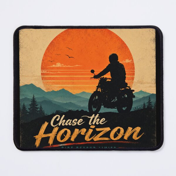 Item preview, Chase the Horizon Motorcycle Vintage Sunset T-Shirt | Retro Adventure Rider Graphic designed and sold by ZafTeez.