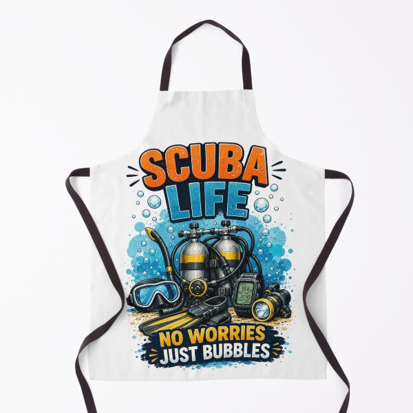 Item preview, Scuba Life No Worries Just Bubbles Cute Scuba Diving Equipment Design for Ocean Lovers designed and sold by Doodle ⭐⭐⭐⭐⭐.