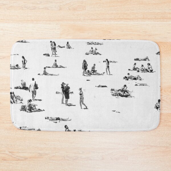 Item preview, A day at the beach panorama beach summer house black and white photographic art print  designed and sold by Astrid Arkhangelsky.