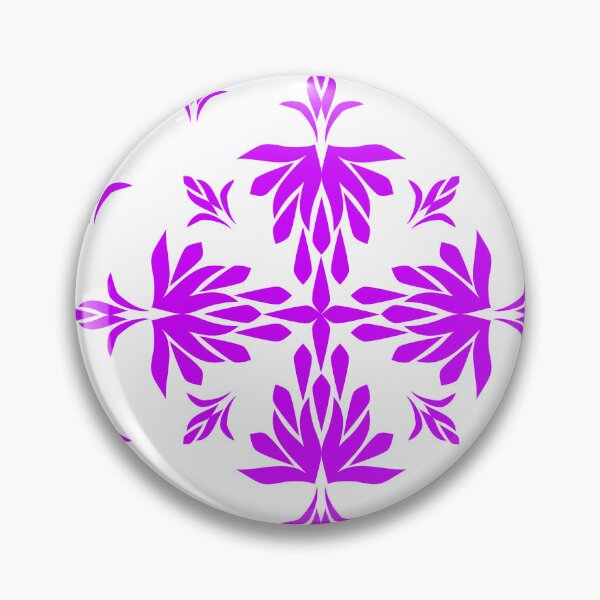 Item preview, Purple Pink Folk Floral Pattern with Symmetrical Botanical Ornaments and Decorative Border designed and sold by Ei-Ei.