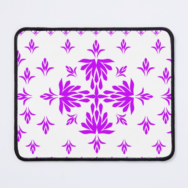 Item preview, Purple Pink Folk Floral Pattern with Symmetrical Botanical Ornaments and Decorative Border designed and sold by Ei-Ei.